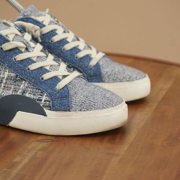 Dolce Vita Womens Zina Navy Blue White Multi Woven Sneakers Size 7.5 - Picture 2 of 9